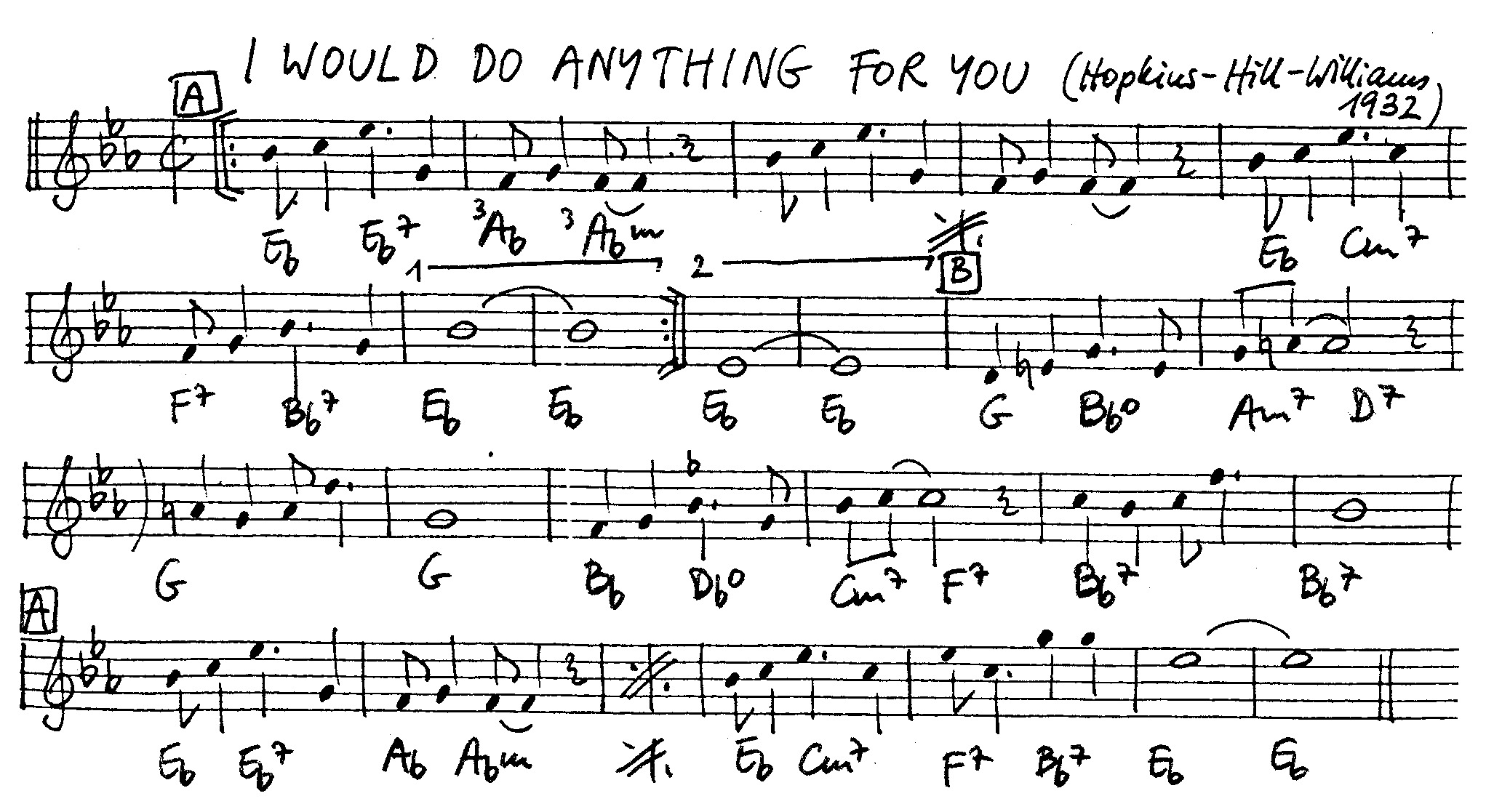 i would do anything for you leadsheet – book us for your next 20s or gatsby event